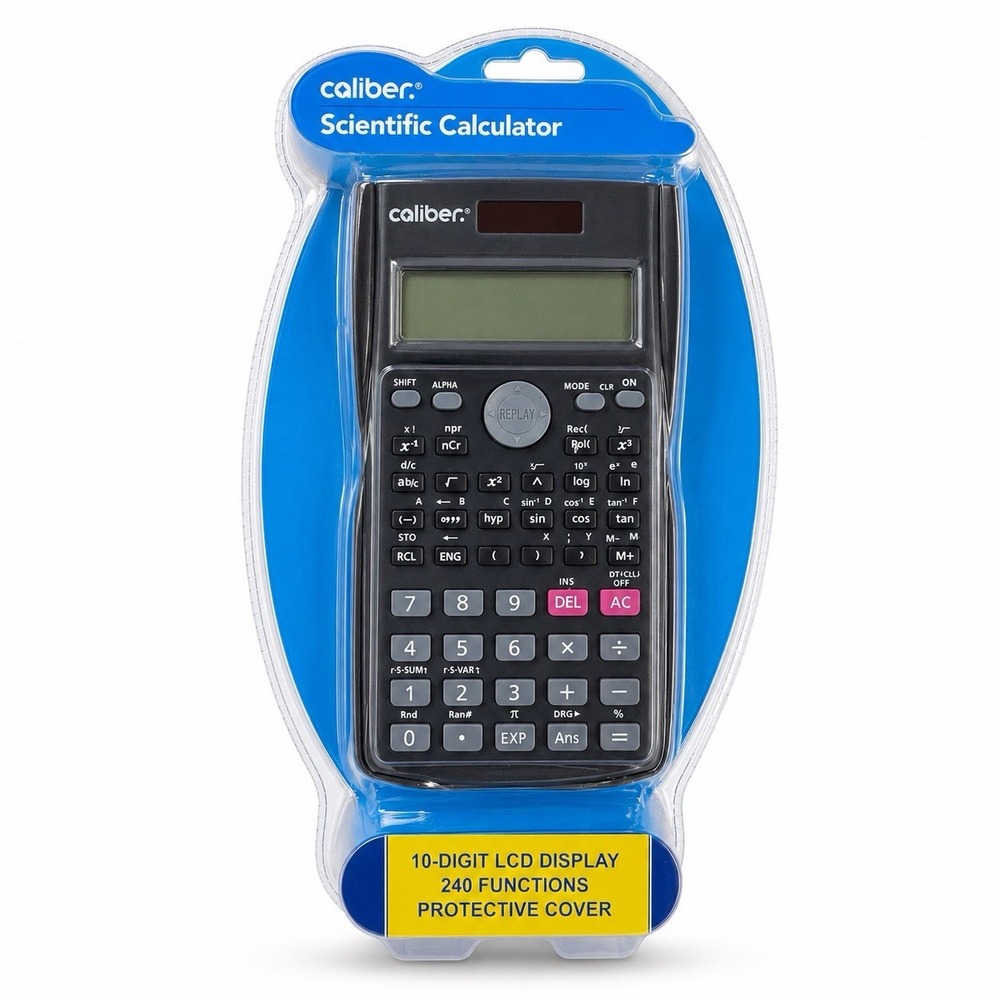Caliber Scientific Calculator 240 Functions 10 Digit LCD Dual Power 297208 New